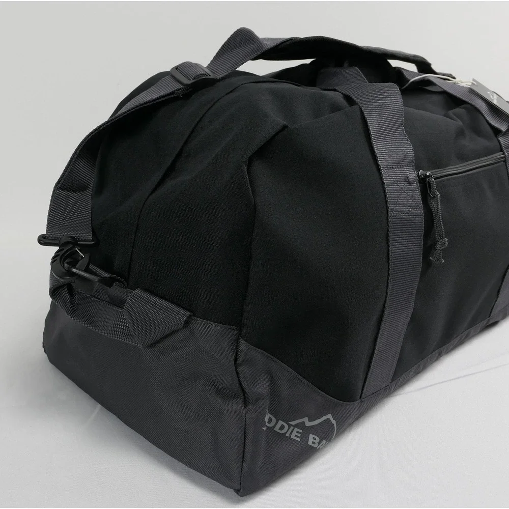 NEW Eddie Bauer Large Ripstop Duffel Bag Black Gray Travel Gym Bag NWT
